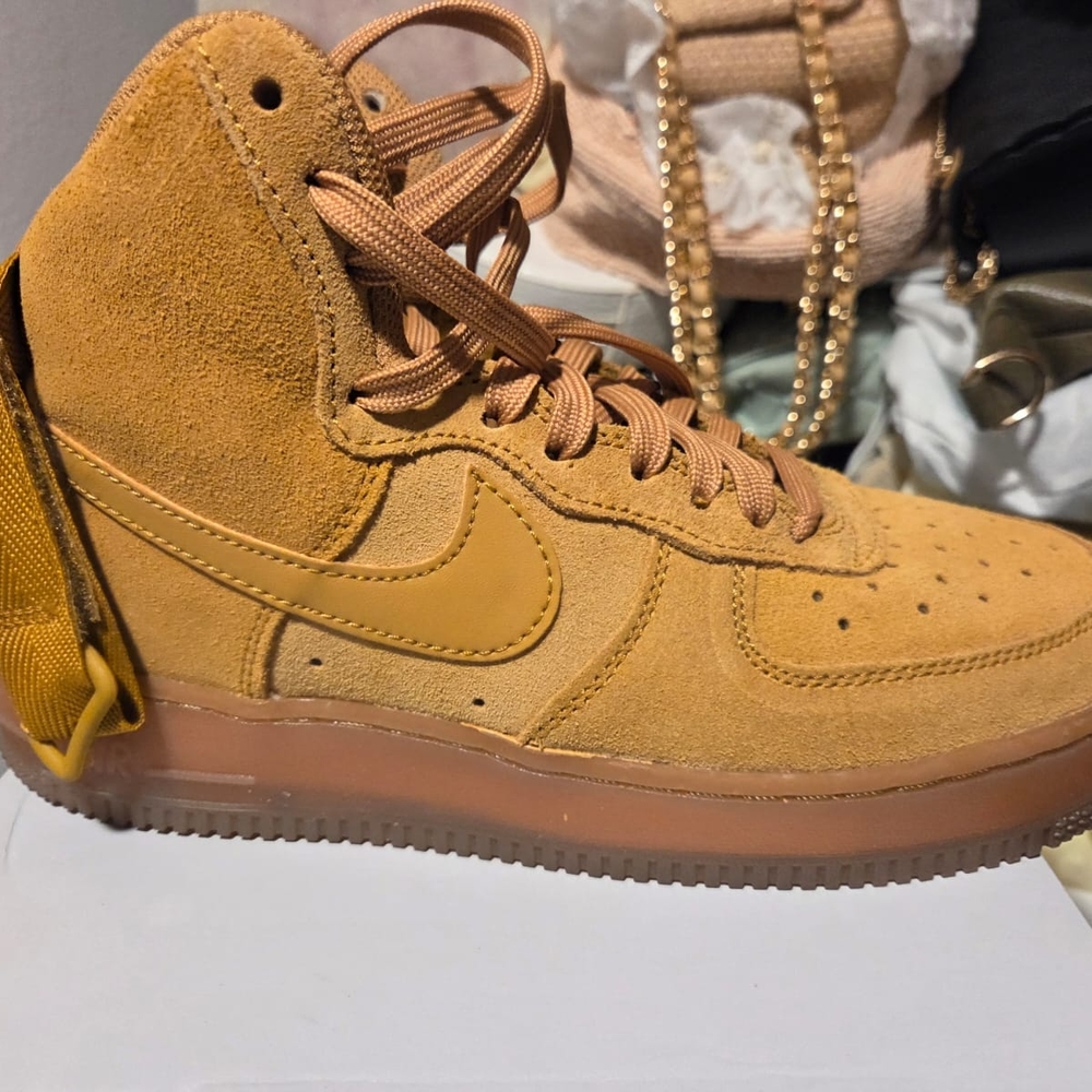 Nike Tan Suede High-Top Sneakers